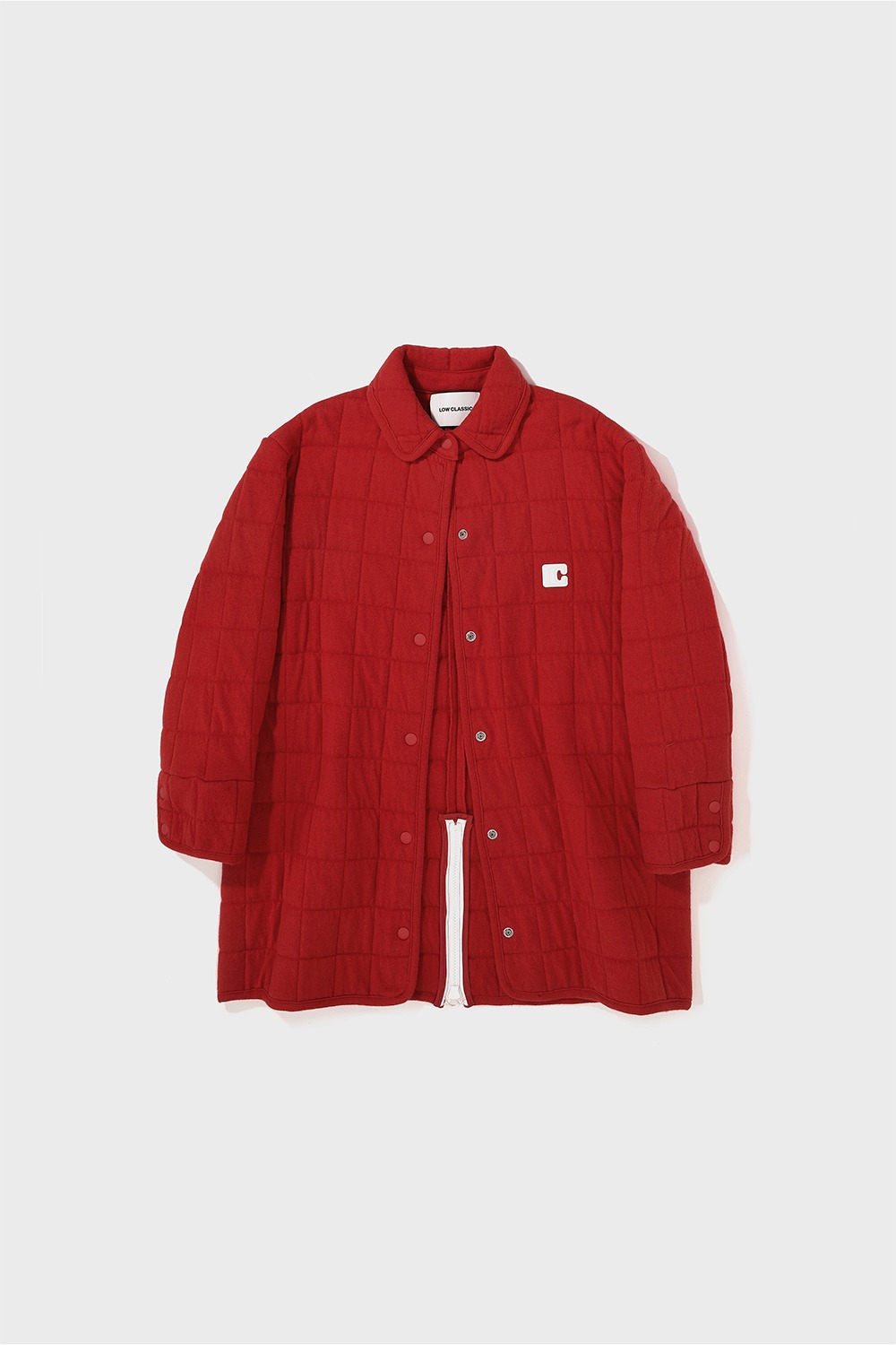 22FW PADDED KNIT LONG JACKET - RED