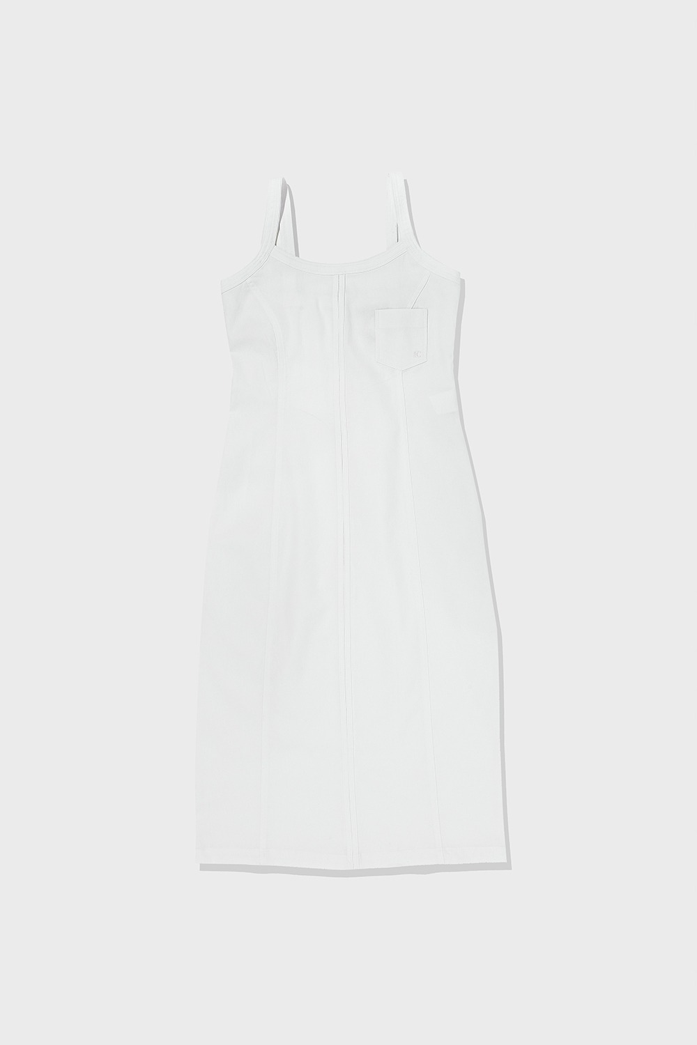 SLIM FIT DENIM DRESS - WHITE