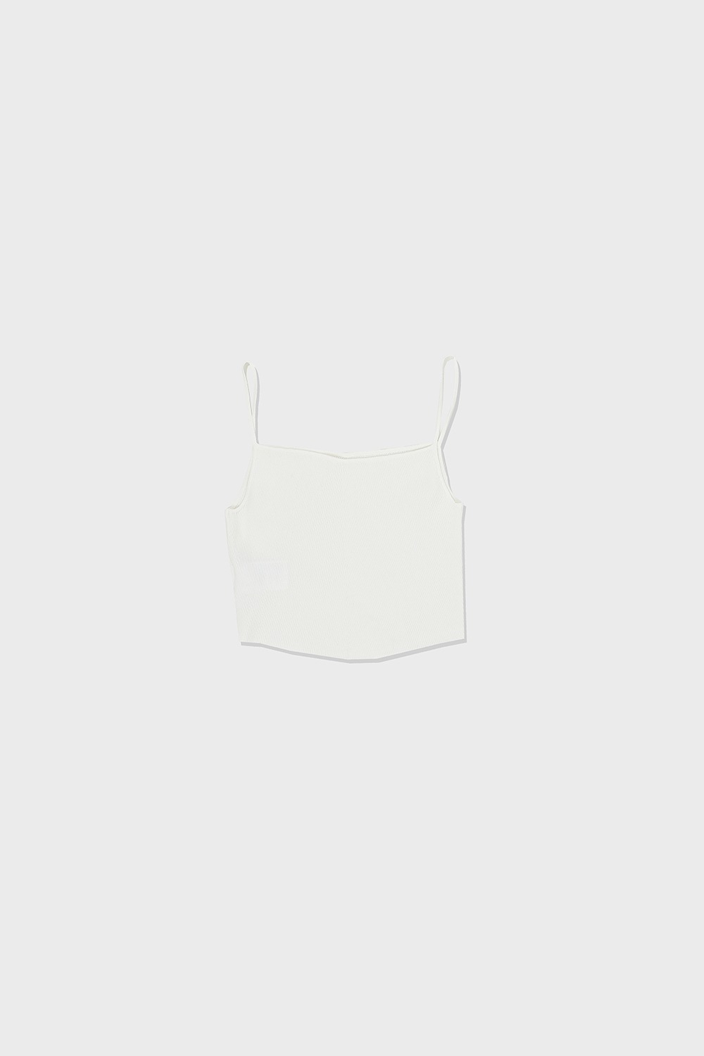 KNITTED SLEEVELESS CROP TOP - WHITE